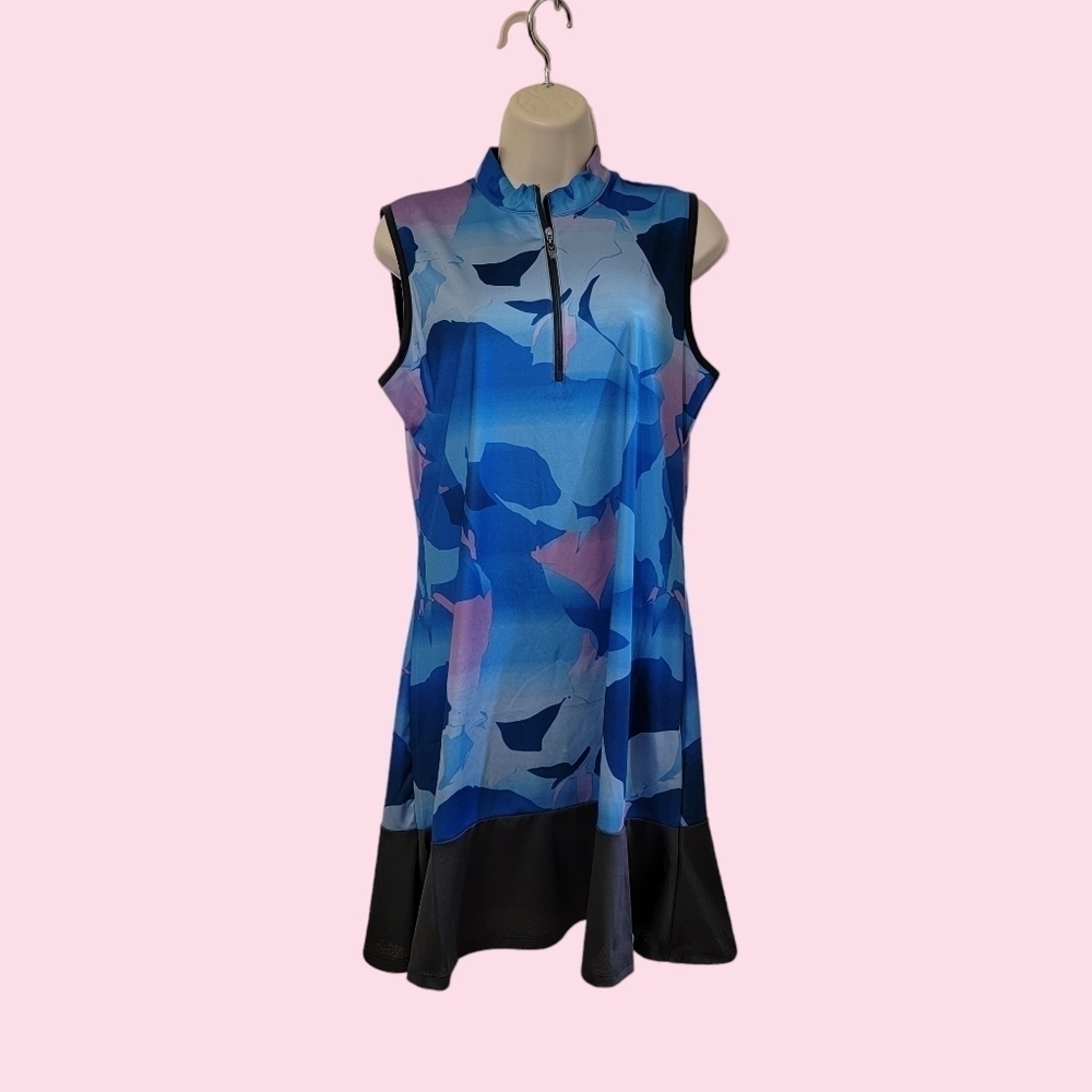 CALLAWAY Golf Dress UPF 50 Opti-Dri sz M Blue Sea Star - Picture 2 of 5